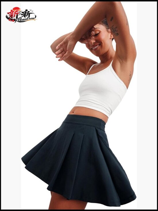 Dresses & Skirts - Pleated Athletic Skirt with Built-in Shorts, Performance Fabric, Navy